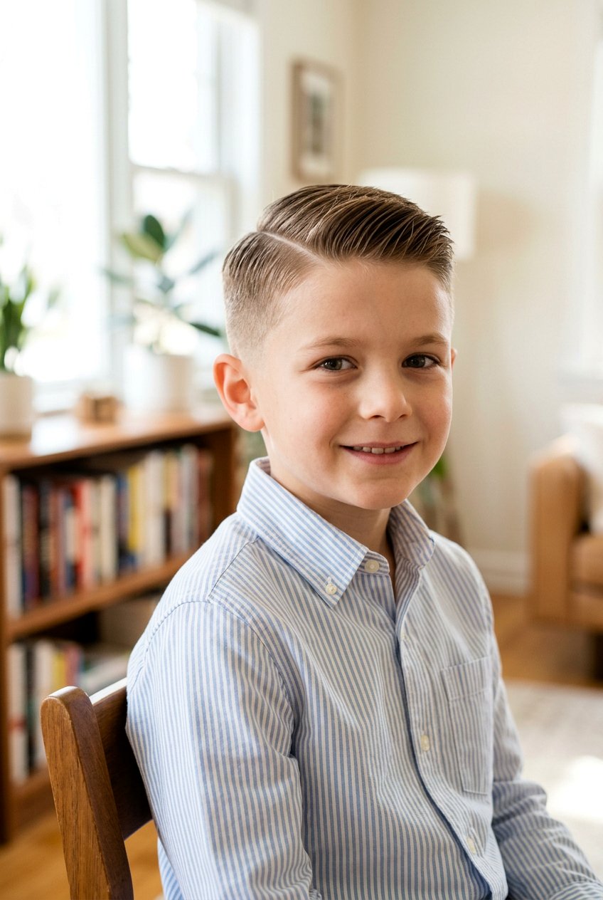 Side Part Ivy League Haircut For Boys - 20 side part haircut for boys - 20 side part haircut for boys