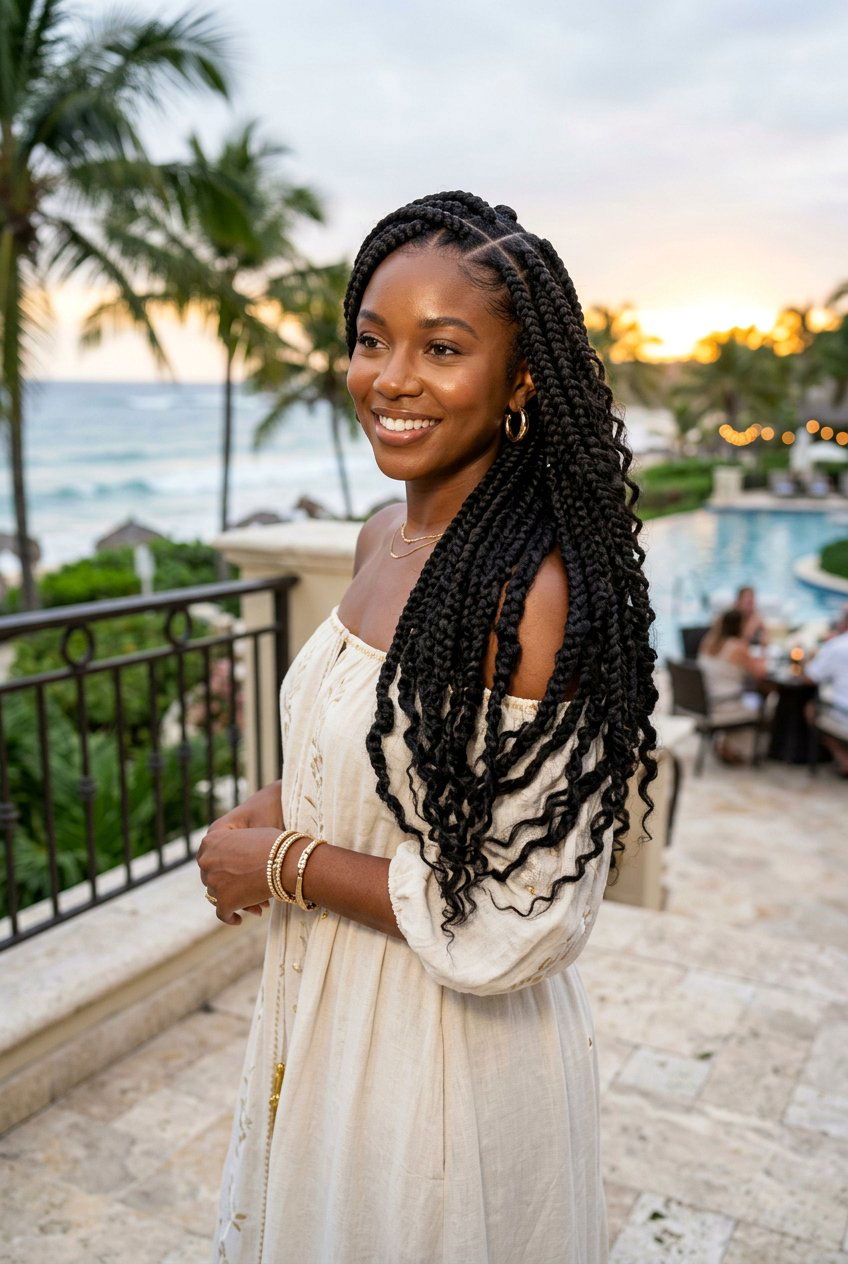 Side Part Large Knotless Braids - 20 large knotless braids for vacation - 20 large knotless braids for vacation