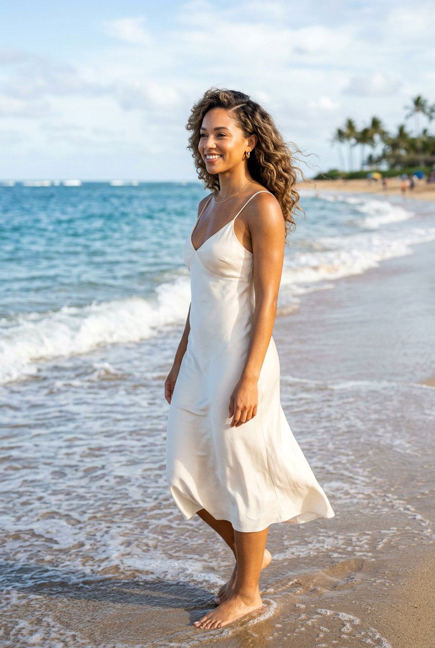 Side Part Loose Curls For Beach Photos - 20 beach photo shoot hairstyles - 20 beach photo shoot hairstyles