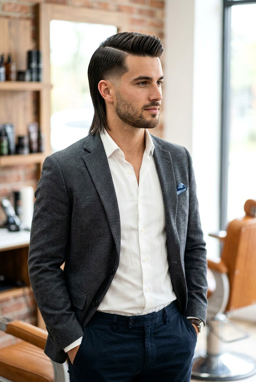 Side Part Modern Mullet - 20 modern mullet for straight hair - 20 modern mullet for straight hair