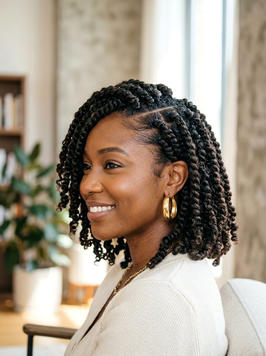 Side Part Passion Twist Bob - 20 passion twist bob hairstyle - 20 passion twist bob hairstyle
