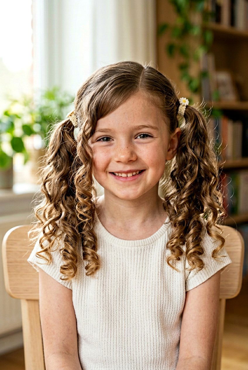 Side Part Pigtail Curls For Girls - 20 pigtail curls for girls - 20 pigtail curls for girls
