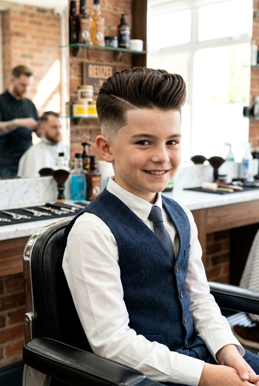 Side Part Pomp Haircut - 20 boys school hairstyle with side part - 20 boys school hairstyle with side part