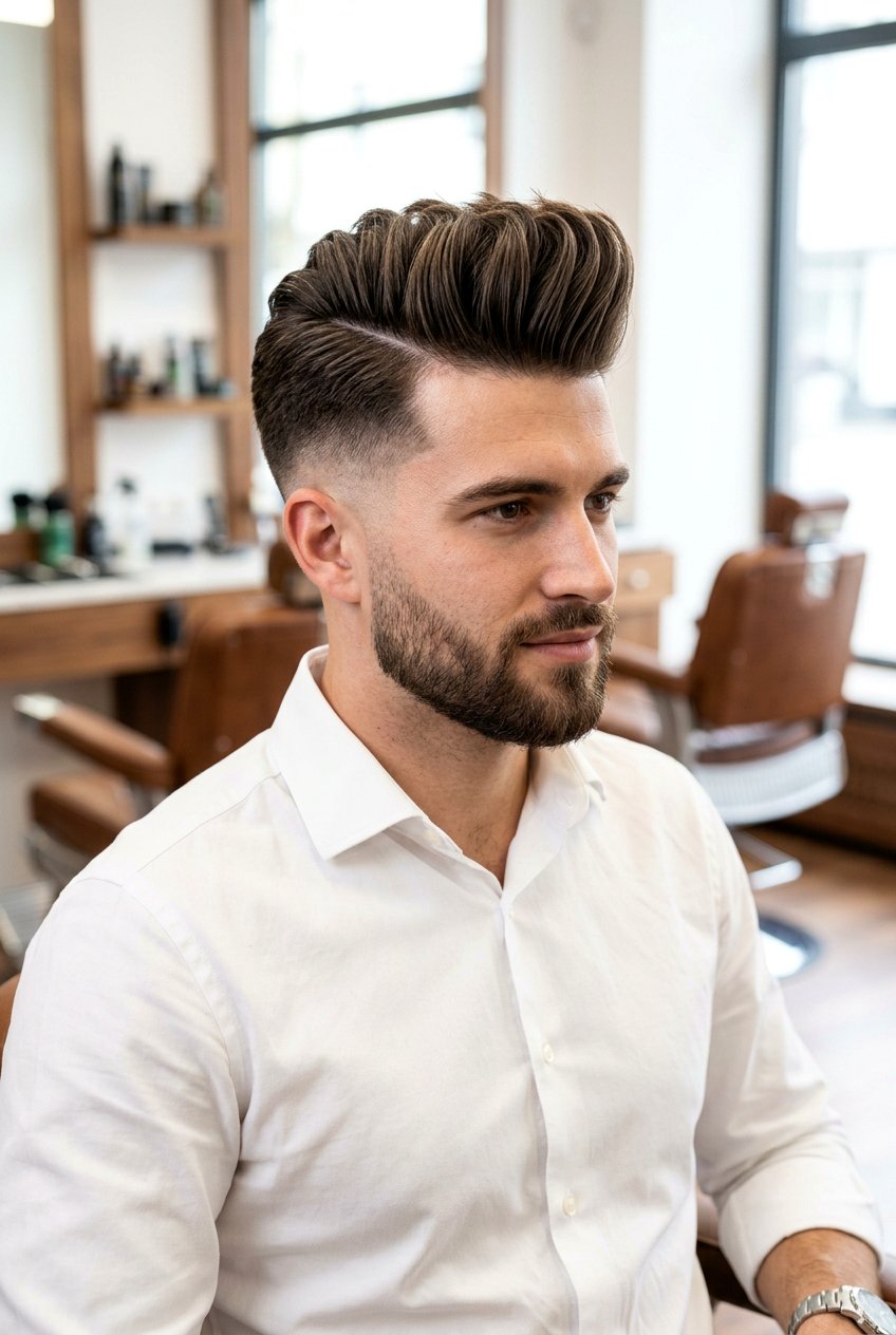 Side Part Pompadour - 20 men polished side part haircut - 20 men polished side part haircut