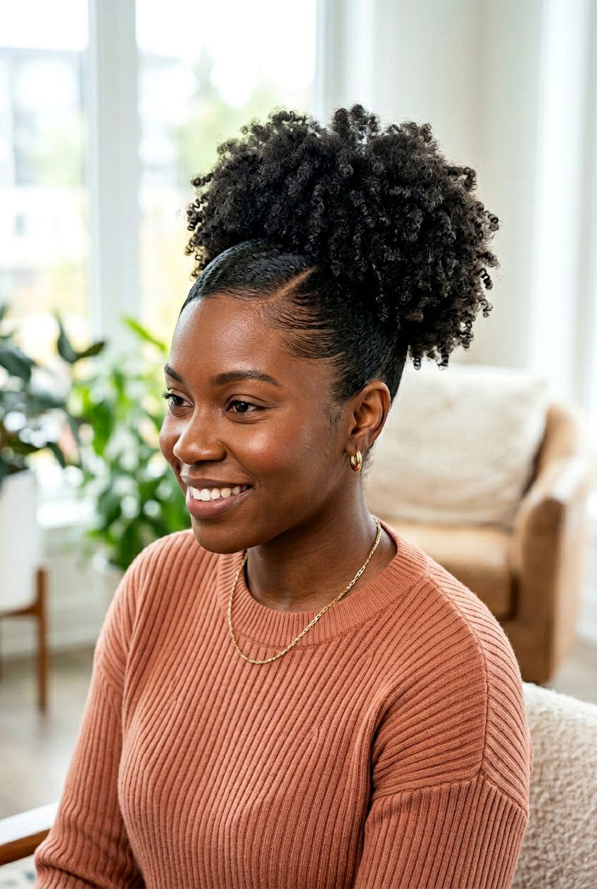 Side Part Puff For Type 4 Hair - 20 natural hair side part puff - 20 natural hair side part puff