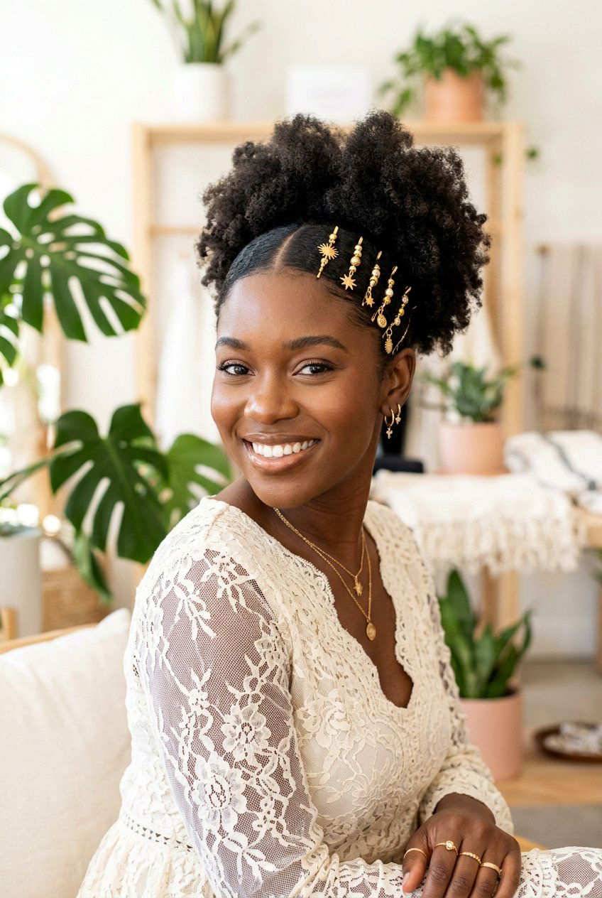 Side Part Puff With Accessories - 20 side part puff for black women - 20 side part puff for black women