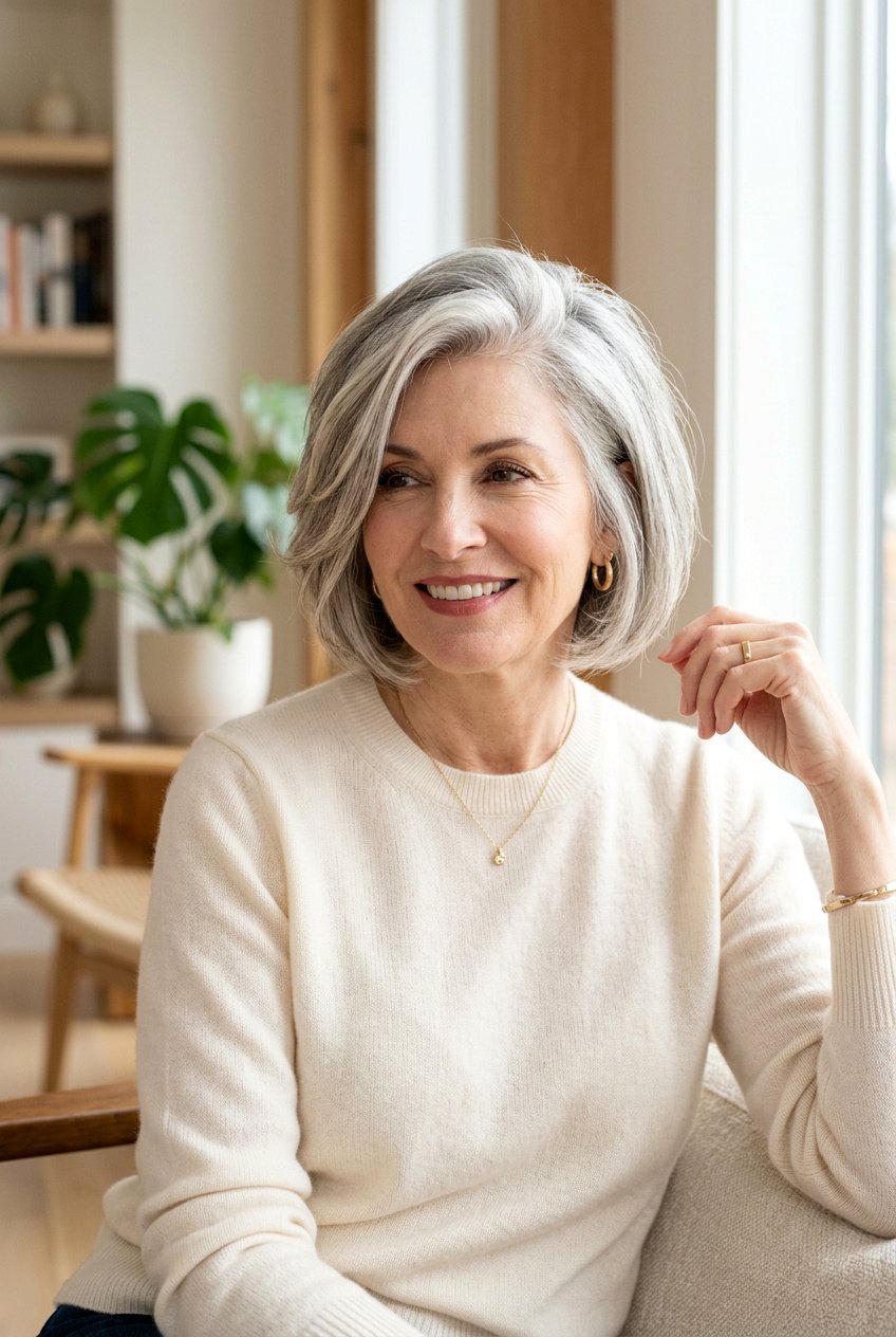 Side Part Short Bob Haircut - 20 best mature women haircut ideas - 20 best mature women haircut ideas