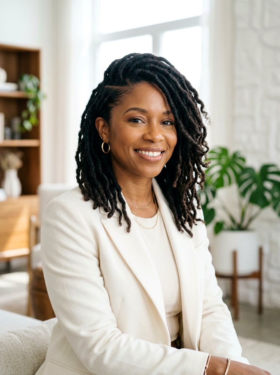 Side Part Shoulder Length Locs - 20 shoulder length loc styles - 20 shoulder length loc styles