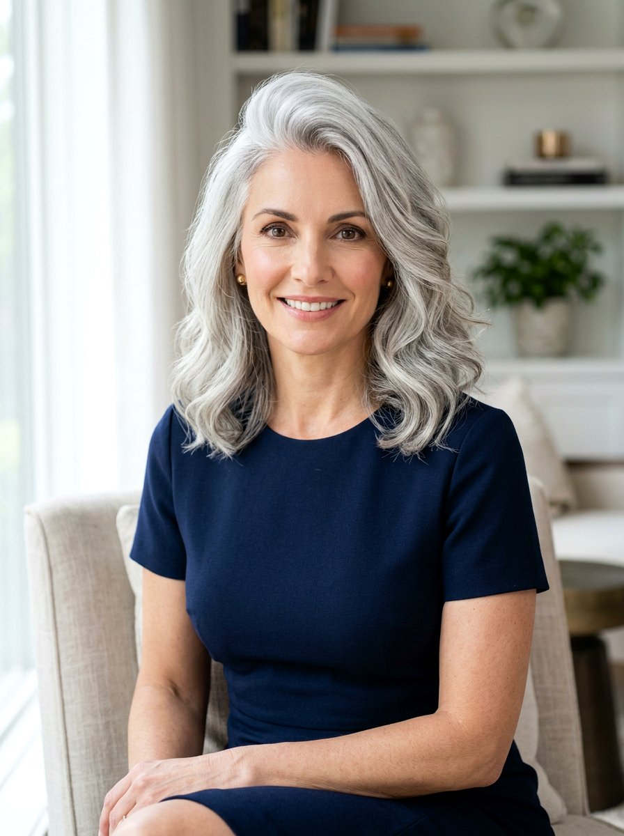 Side Part Silver Lob Haircut - 20 silver lob haircut for women - 20 silver lob haircut for women