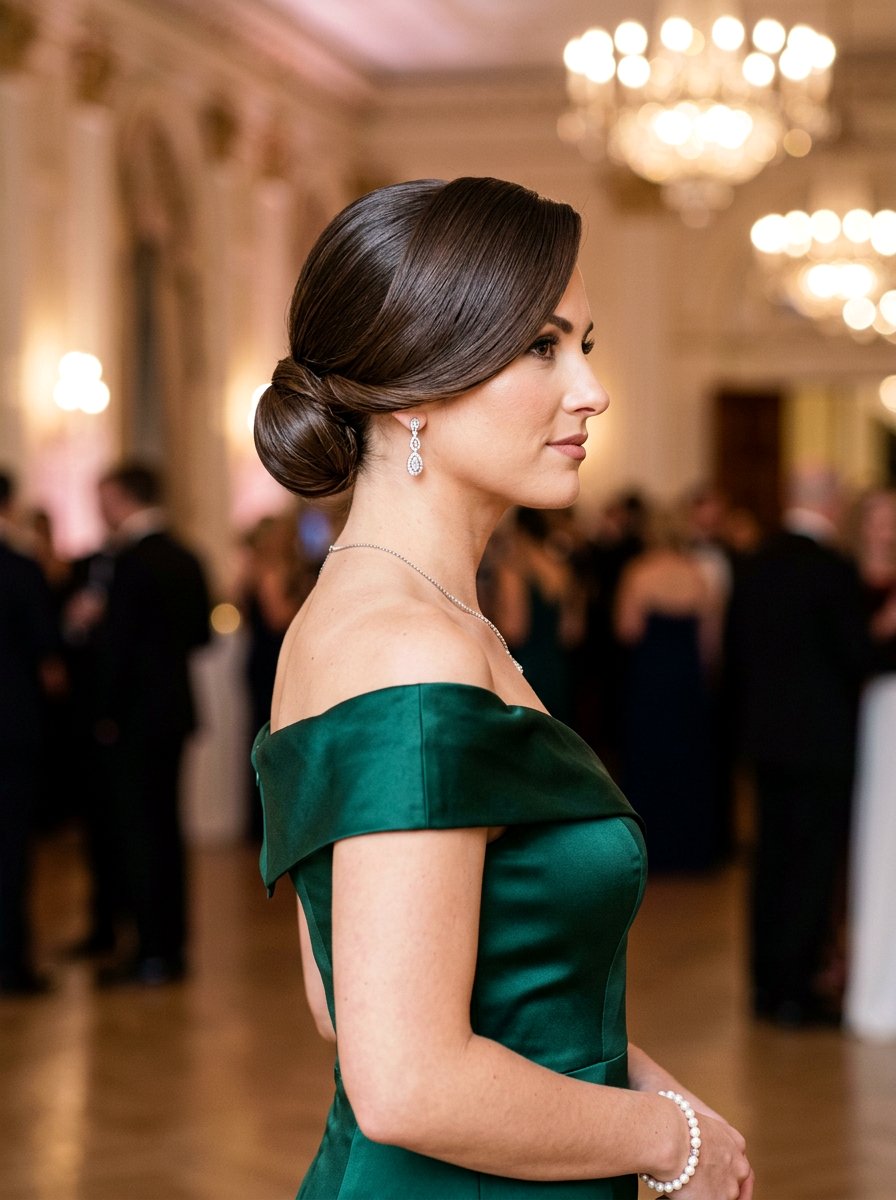 Side Part Slick Back Bun With Swoop - 20 slick back bun for black women - 20 slick back bun for black women