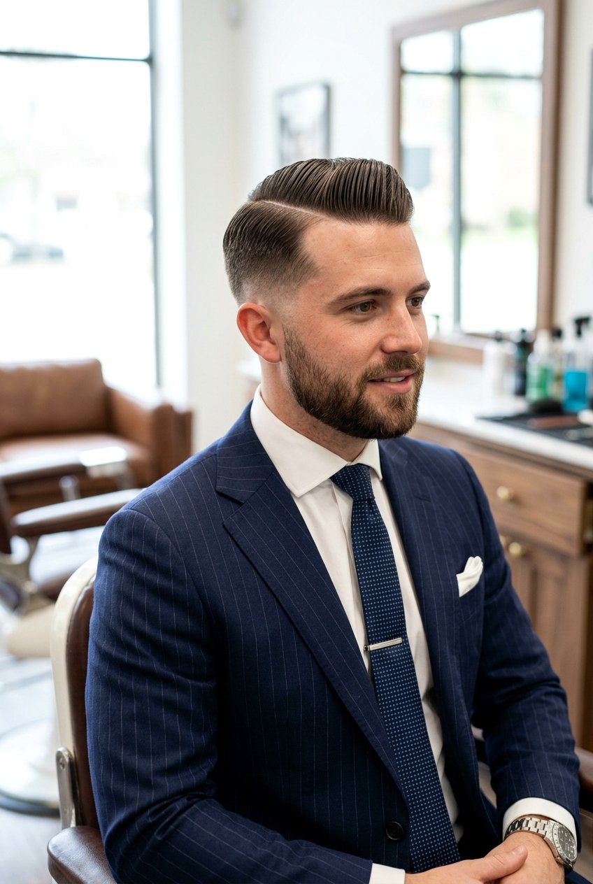 Side Part Slick Back Taper Fade Men - 20 slick back taper fade men - 20 slick back taper fade men