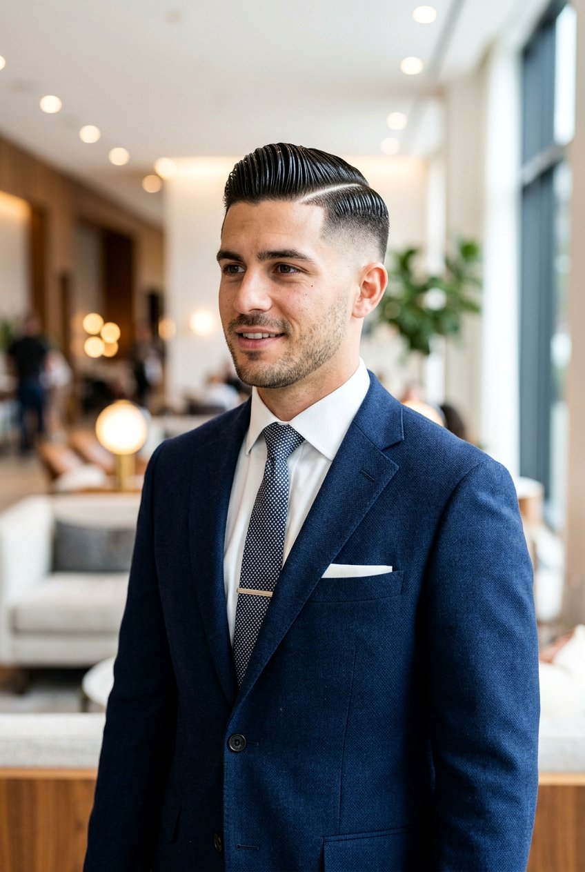 Side Part Slick Back Undercut - 20 undercut with slick back men - 20 undercut with slick back men