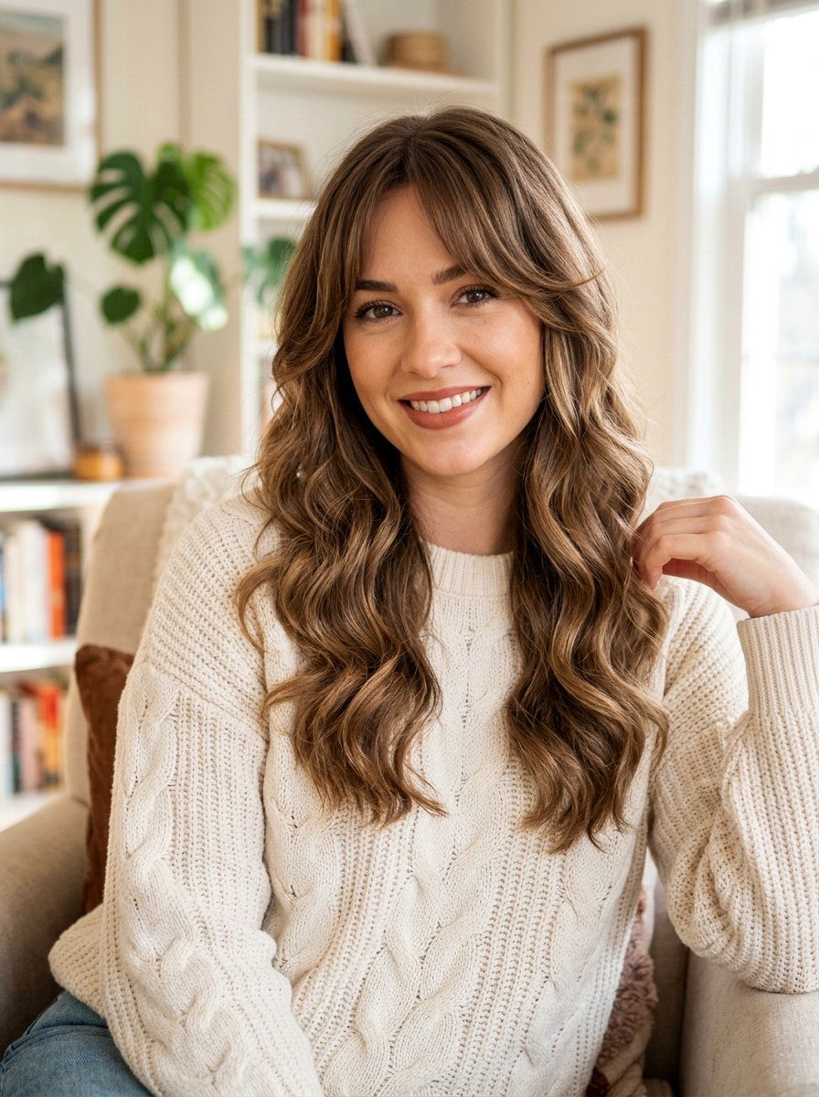 Side Part Soft Waves With Curtain Bangs - 20 glamorous side part wave ideas - 20 glamorous side part wave ideas