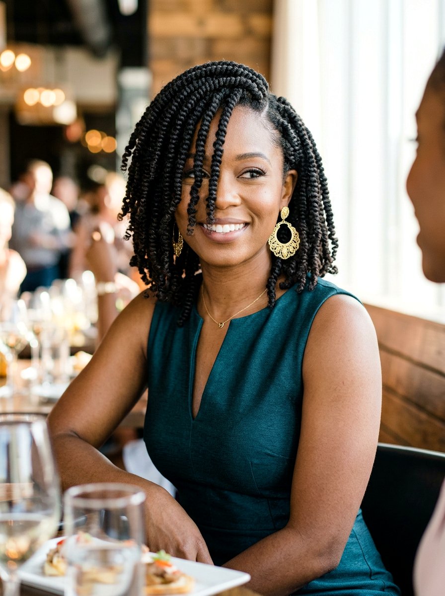 Side Part Spring Twist Bob - 20 spring twists bob hairstyle - 20 spring twists bob hairstyle