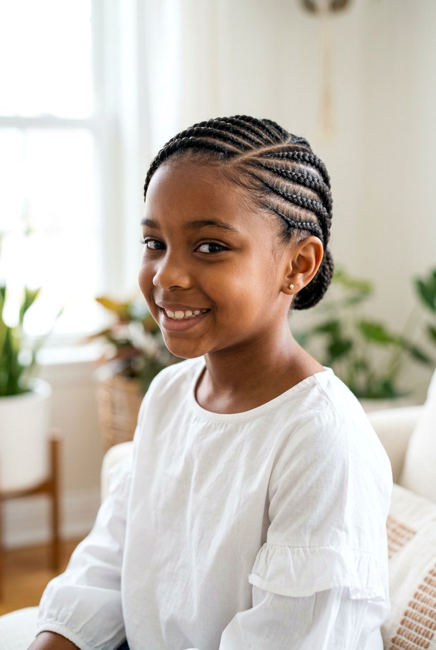 Side Part Stitch Braids For Girls - 20 stitch braids for girls - 20 stitch braids for girls