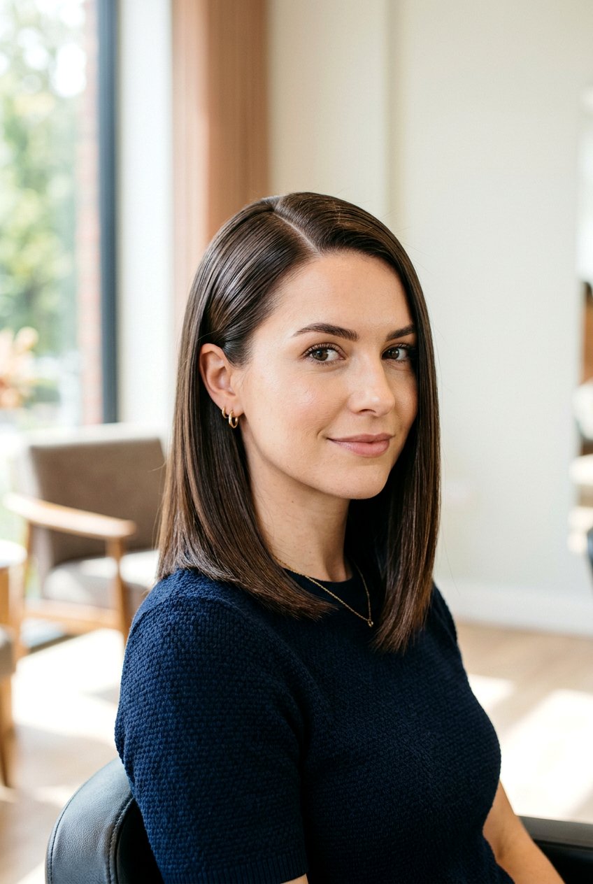 Side Part Straight Lob - 20 easy side part hairstyle - 20 easy side part hairstyle