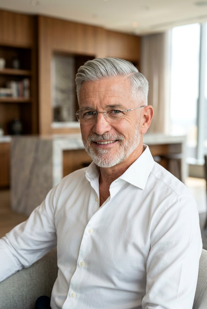 Side Part Taper - 20 mens haircut for mature gray hair - 20 men’s haircut for mature gray hair