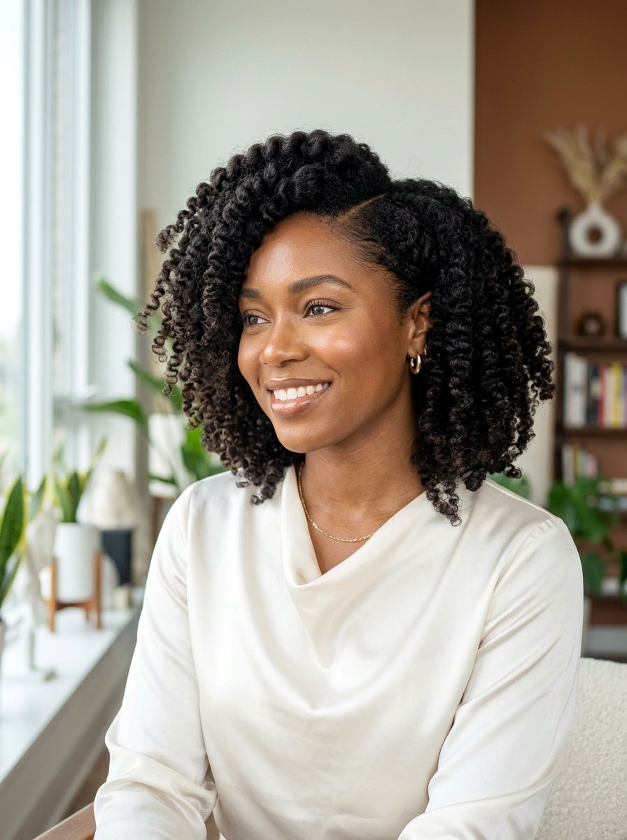 Side Part Twist Out Bob - 20 twist out bob hairstyle - 20 twist out bob hairstyle