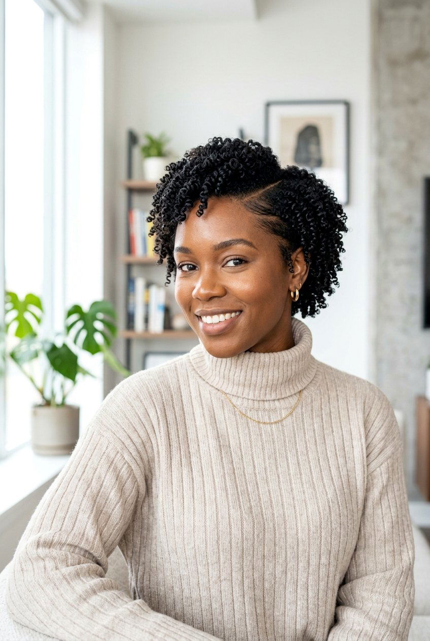 Side Part Wash And Go TWA - 20 wash and go on twa haircut - 20 wash and go on twa haircut