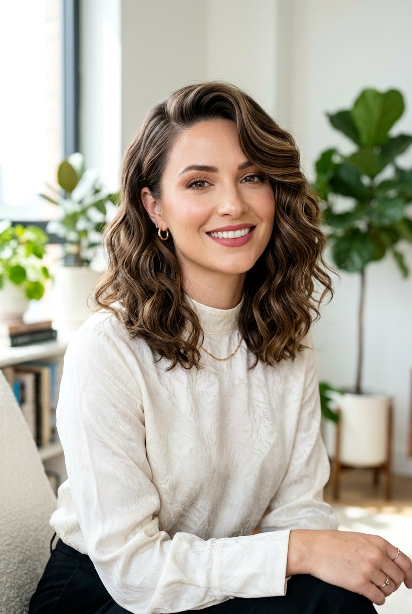 Side Part Wavy Lob Haircut - 20 wavy lob haircut - 20 wavy lob haircut