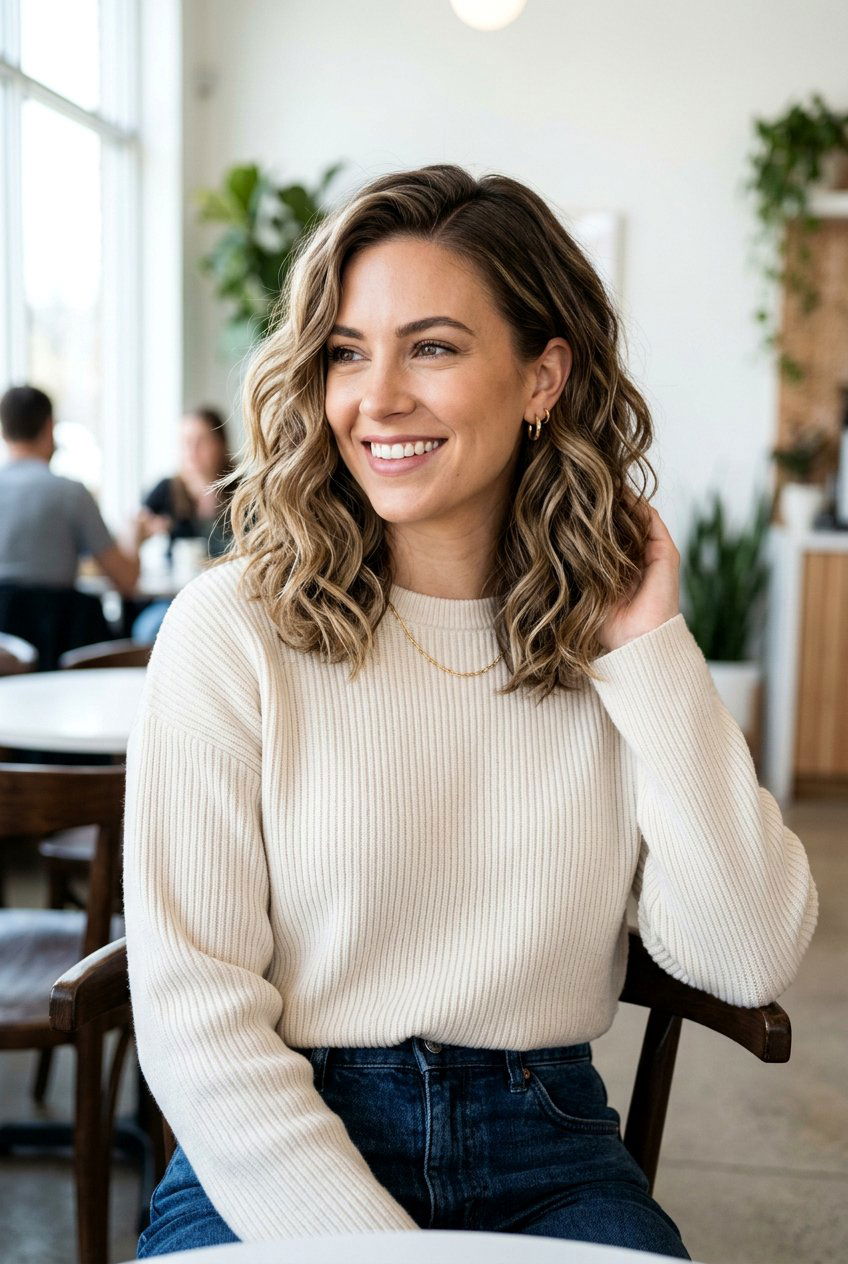 Side Part Wavy Lob - 20 easy side part hairstyle - 20 easy side part hairstyle