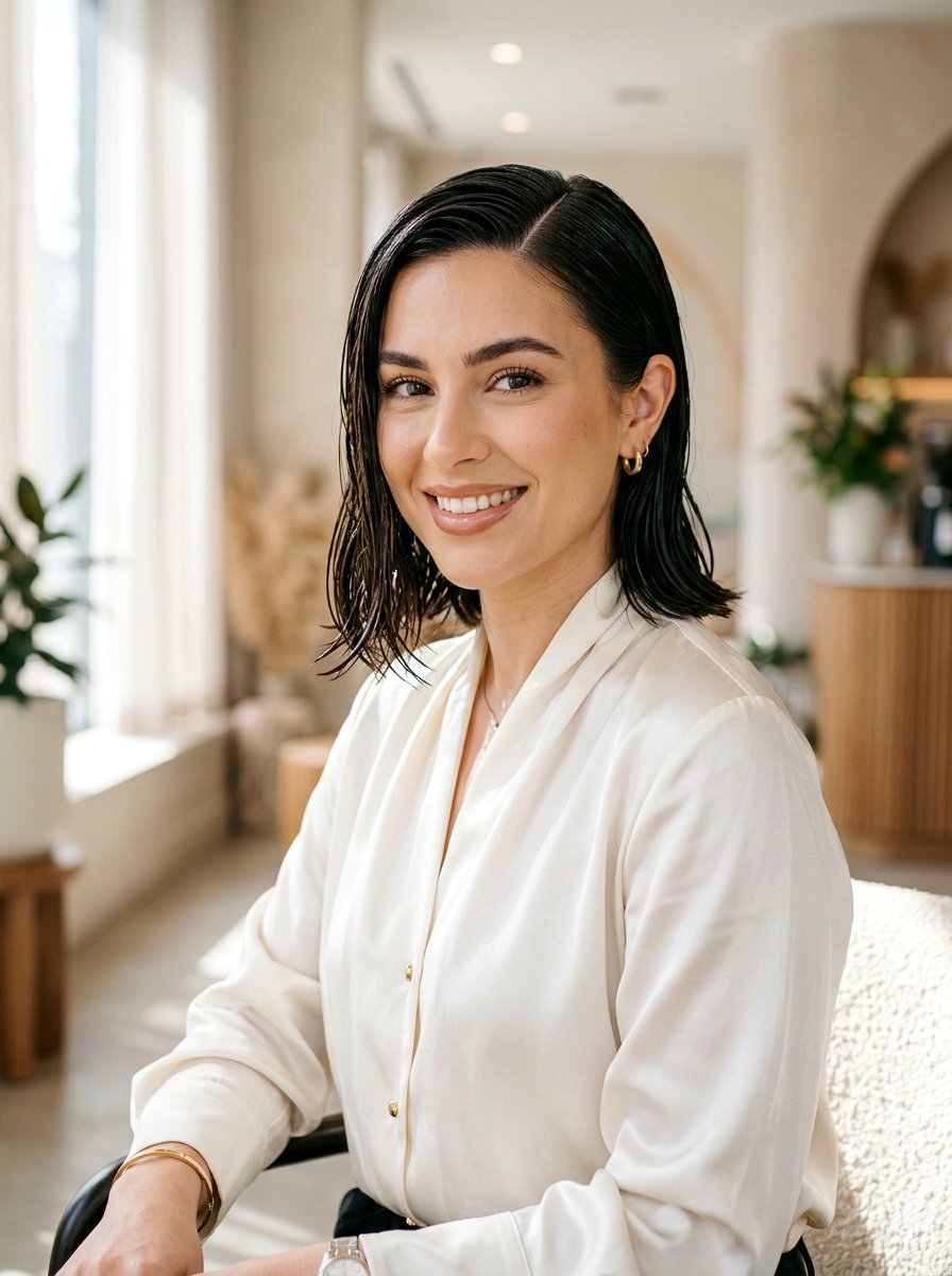 Side Part Wet Look Bob - 20 wet look bob hairstyle - 20 wet look bob hairstyle