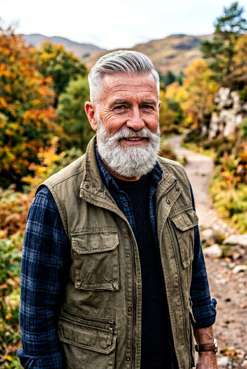 Side Part With Beard Blend - 20 classic side part for older men - 20 classic side part for older men