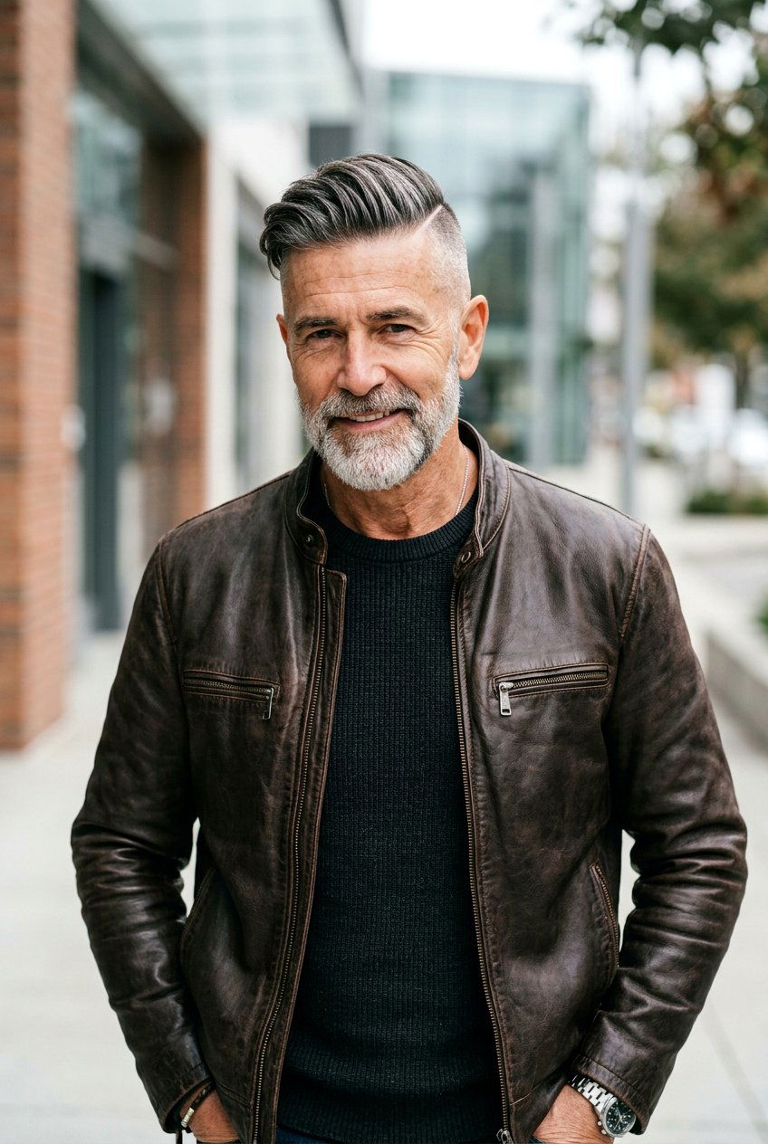 Side Part With Disconnected Undercut - 20 classic side part for older men - 20 classic side part for older men