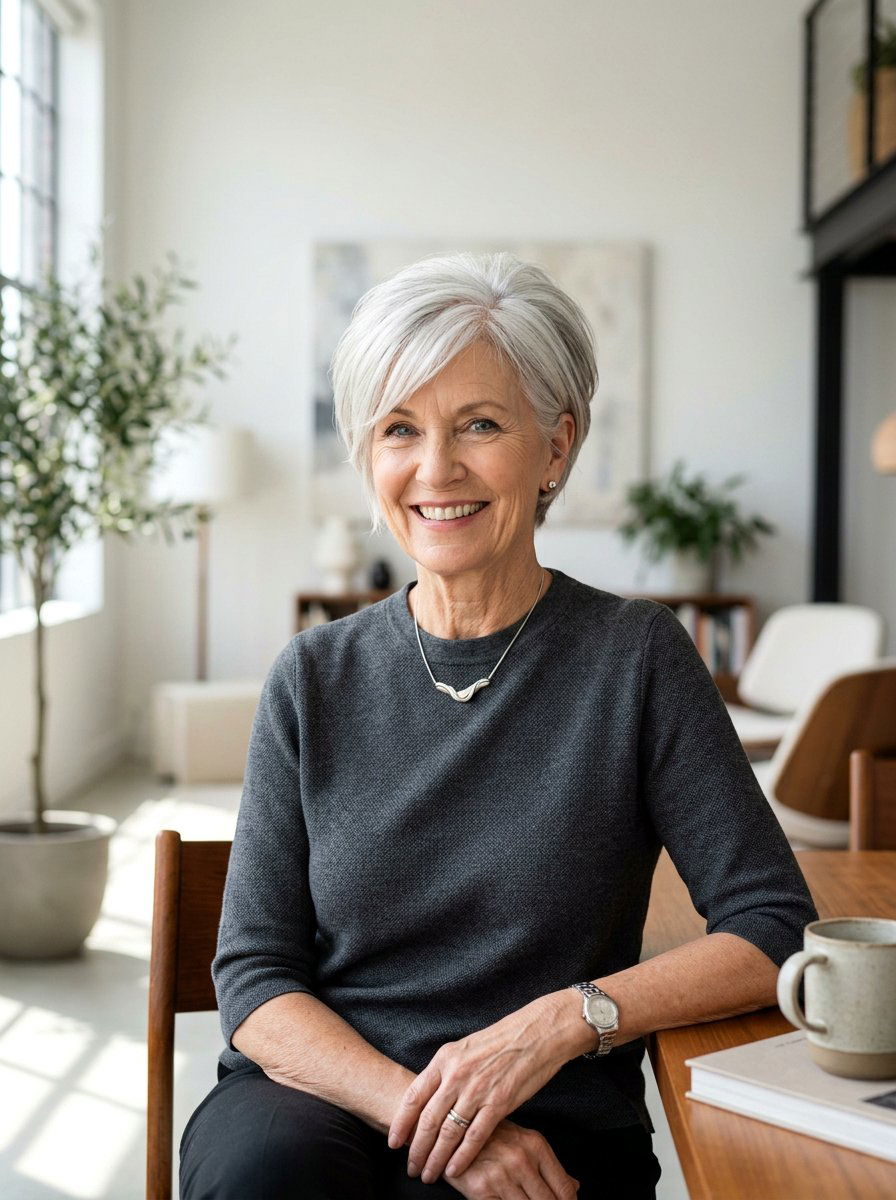 Side Parted Bixie - 20 side parted bob for older women - 20 side parted bob for older women