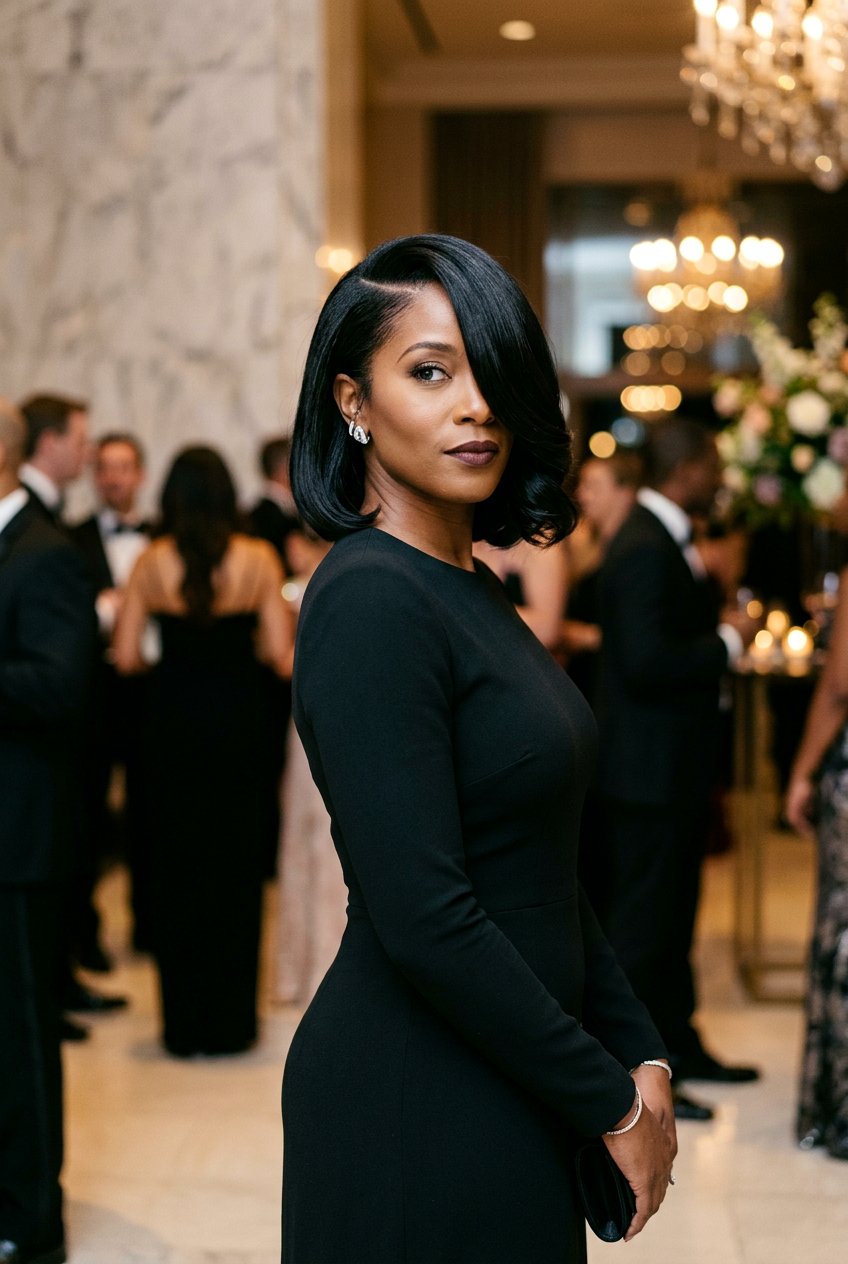 Side Parted Bob - 20 soft goth bob for women - 20 soft goth bob for women