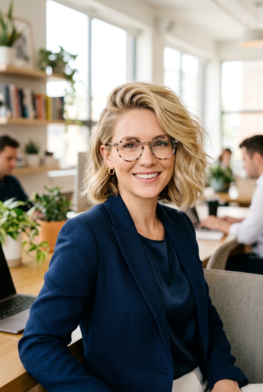 Side Parted Bob - 20 low maintenance cut for women with glasses - 20 low maintenance cut for women with glasses