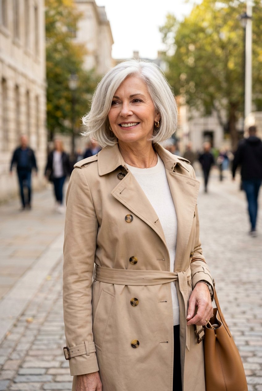 Side Parted Bob - 20 natural hairstyles for women over 60 - 20 natural hairstyles for women over 60