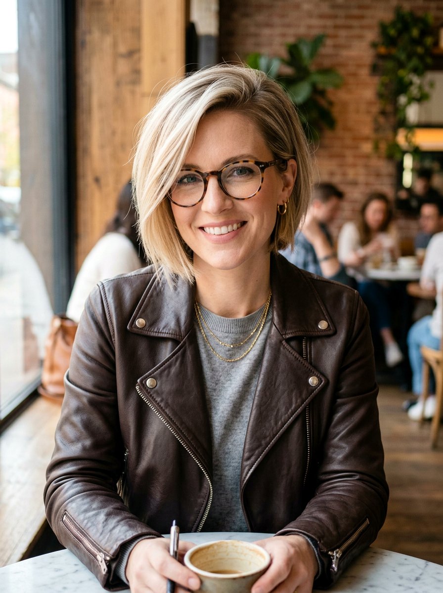 Side Parted Bob For Thin Hair - 20 short hairstyles for women with glasses and thin hair - 20 short hairstyles for women with glasses and thin hair