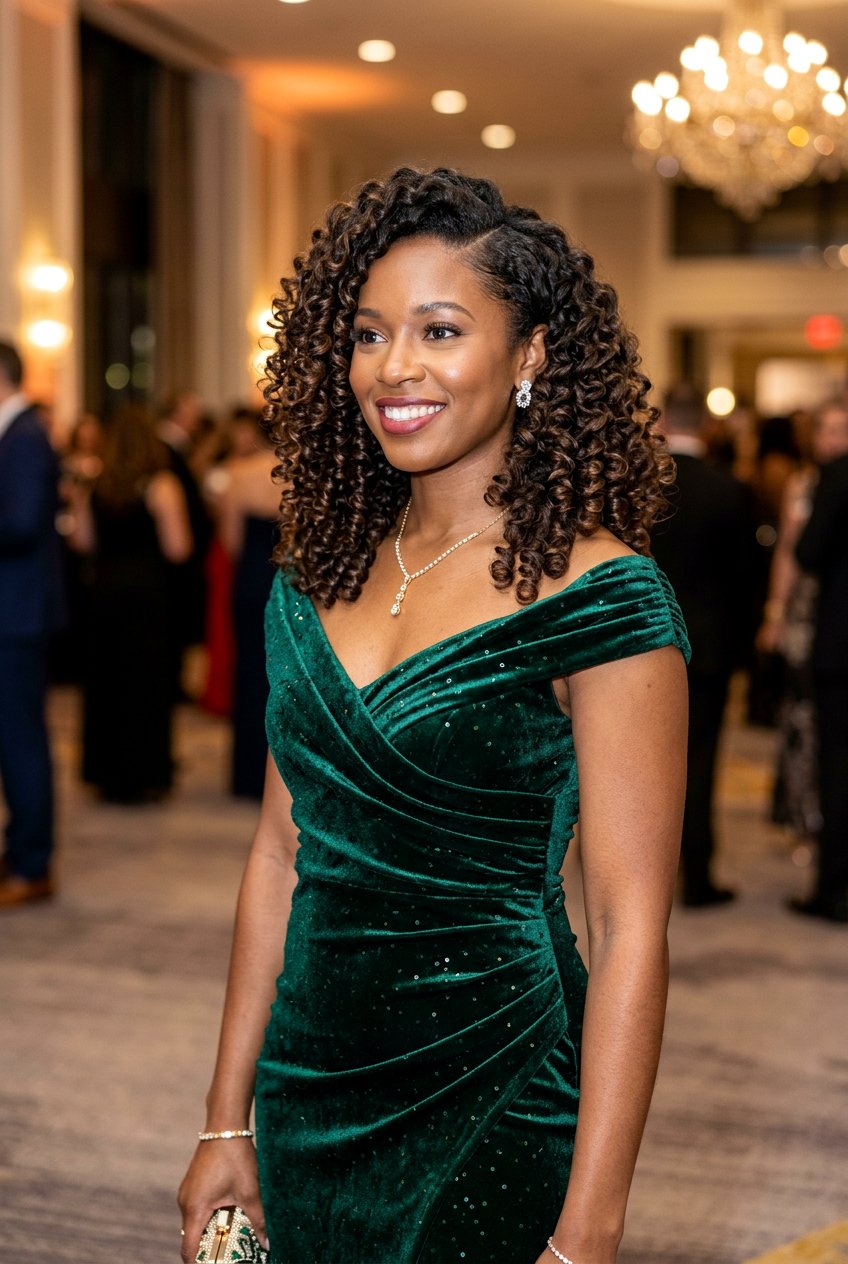 Side Parted Bouncy Curls - 20 bouncy hairstyle for wedding guest - 20 bouncy hairstyle for wedding guest