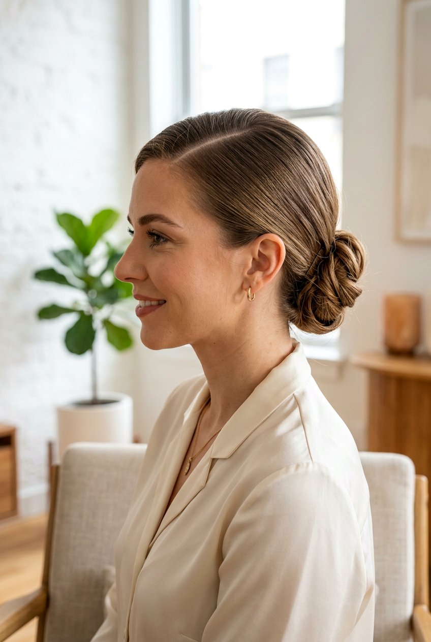 Side Parted Bun - 20 minimalist work bun for women - 20 minimalist work bun for women