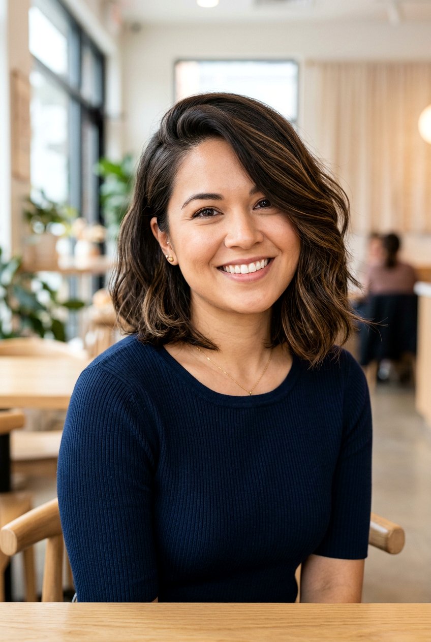 Side Parted Collarbone Bob for Round Face - 20 collarbone bob for round face - 20 collarbone bob for round face