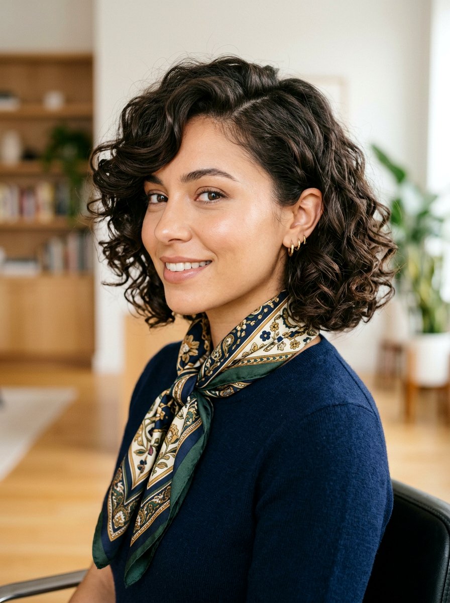 Side Parted Curly Bob - 20 soft curls hairstyle for older women - 20 soft curls hairstyle for older women