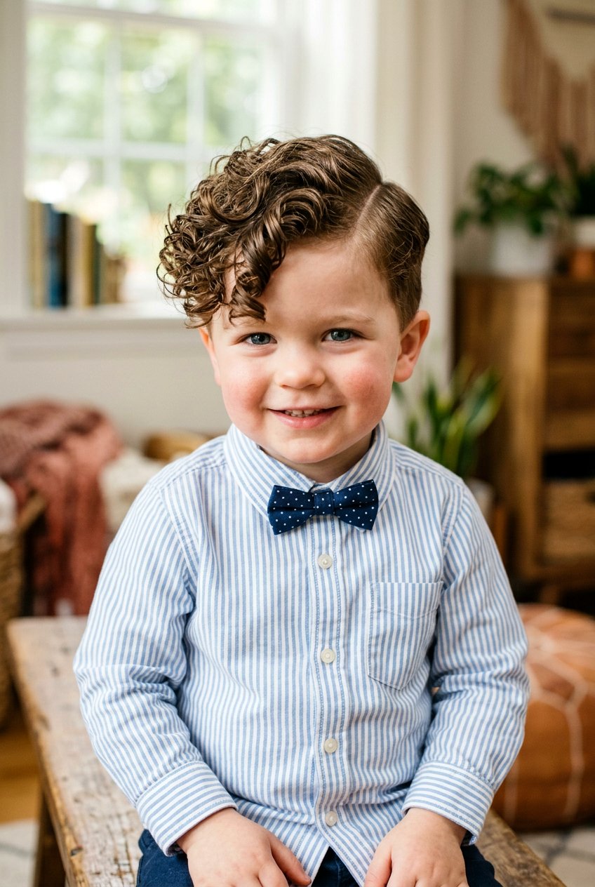Side Parted Curly Cut - 20 toddler haircut for curly thick hair - 20 toddler haircut for curly thick hair