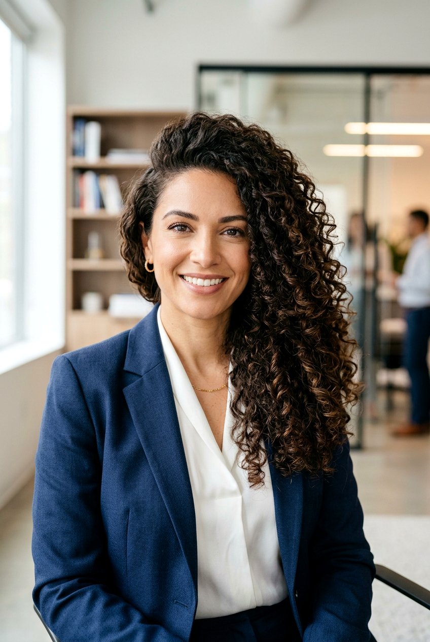 Side Parted Curly Volume - 20 office hairstyle for curly shoulder length hair - 20 office hairstyle for curly shoulder length hair