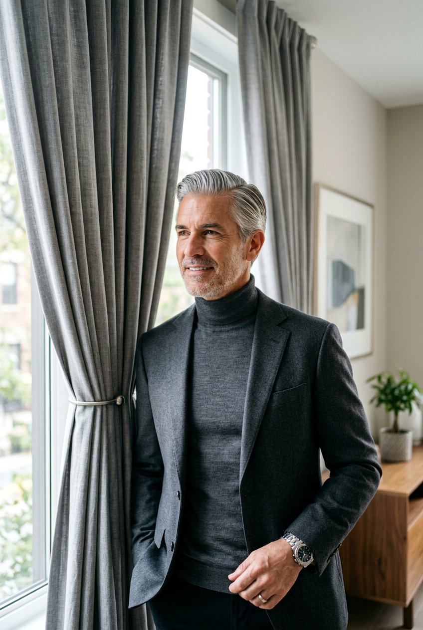 Side Parted Gray Curtains - 20 gray curtain haircut men - 20 gray curtain haircut men