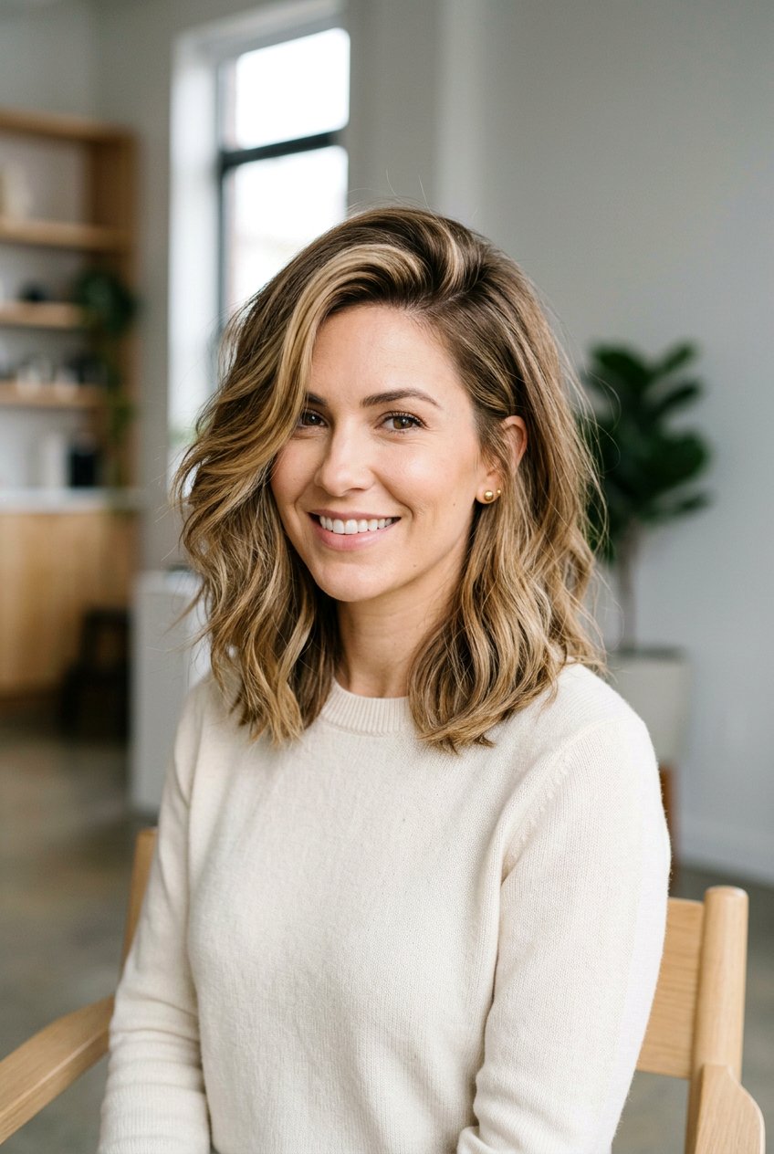 Side Parted Lob - 20 medium hairstyles for thin hair - 20 medium hairstyles for thin hair