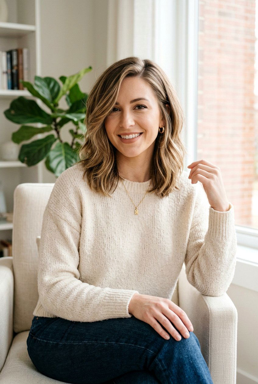 Side Parted Lob with Layers - 20 hairstyles for small forehead - 20 hairstyles for small forehead