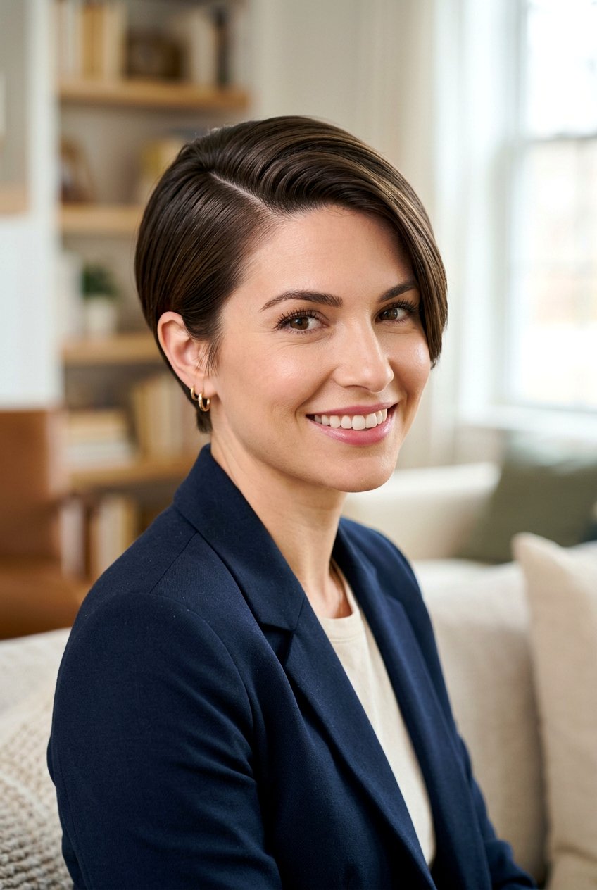 Side Parted Pixie - 20 short haircuts for round faces - 20 short haircuts for round faces