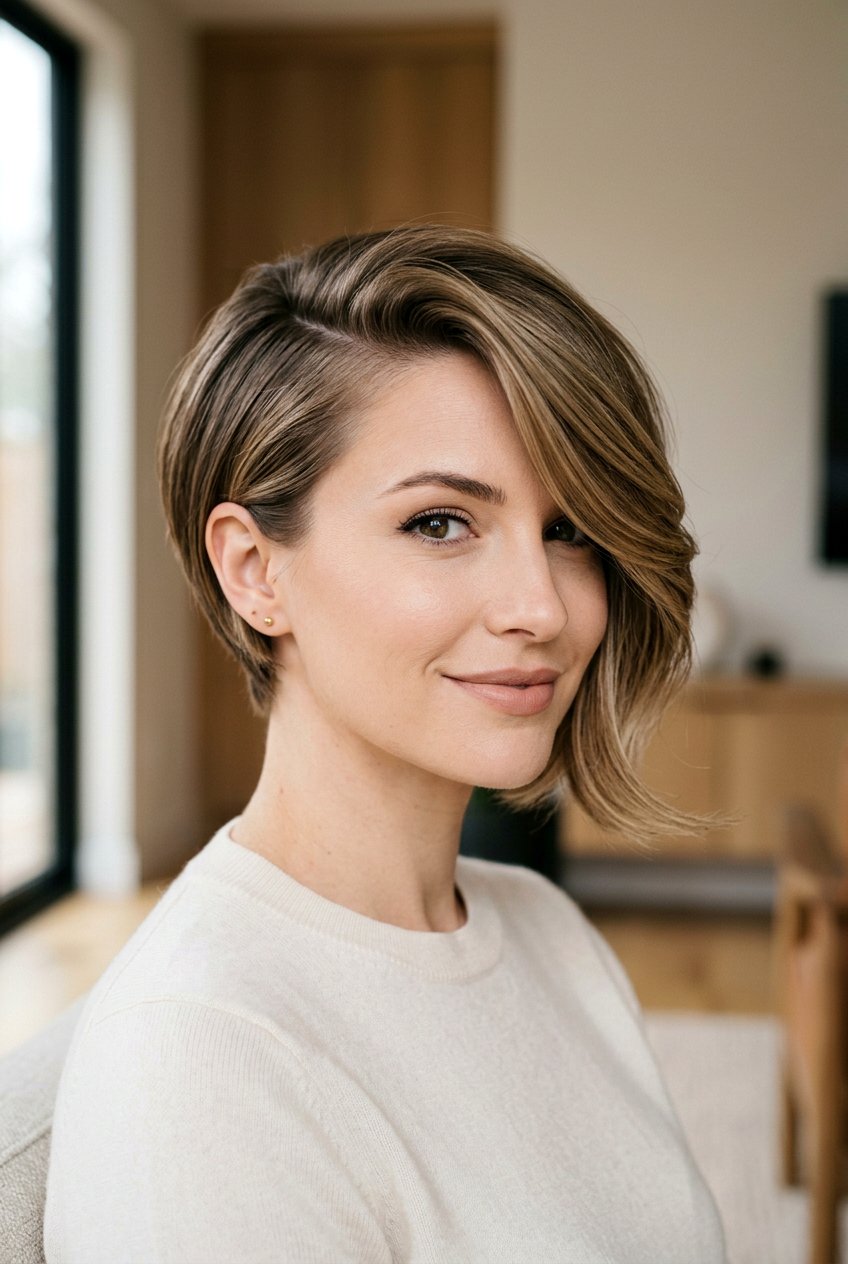 Side Parted Pixie Bob with Side Swept Bangs - 20 pixie bob with side swept bangs - 20 pixie bob with side swept bangs