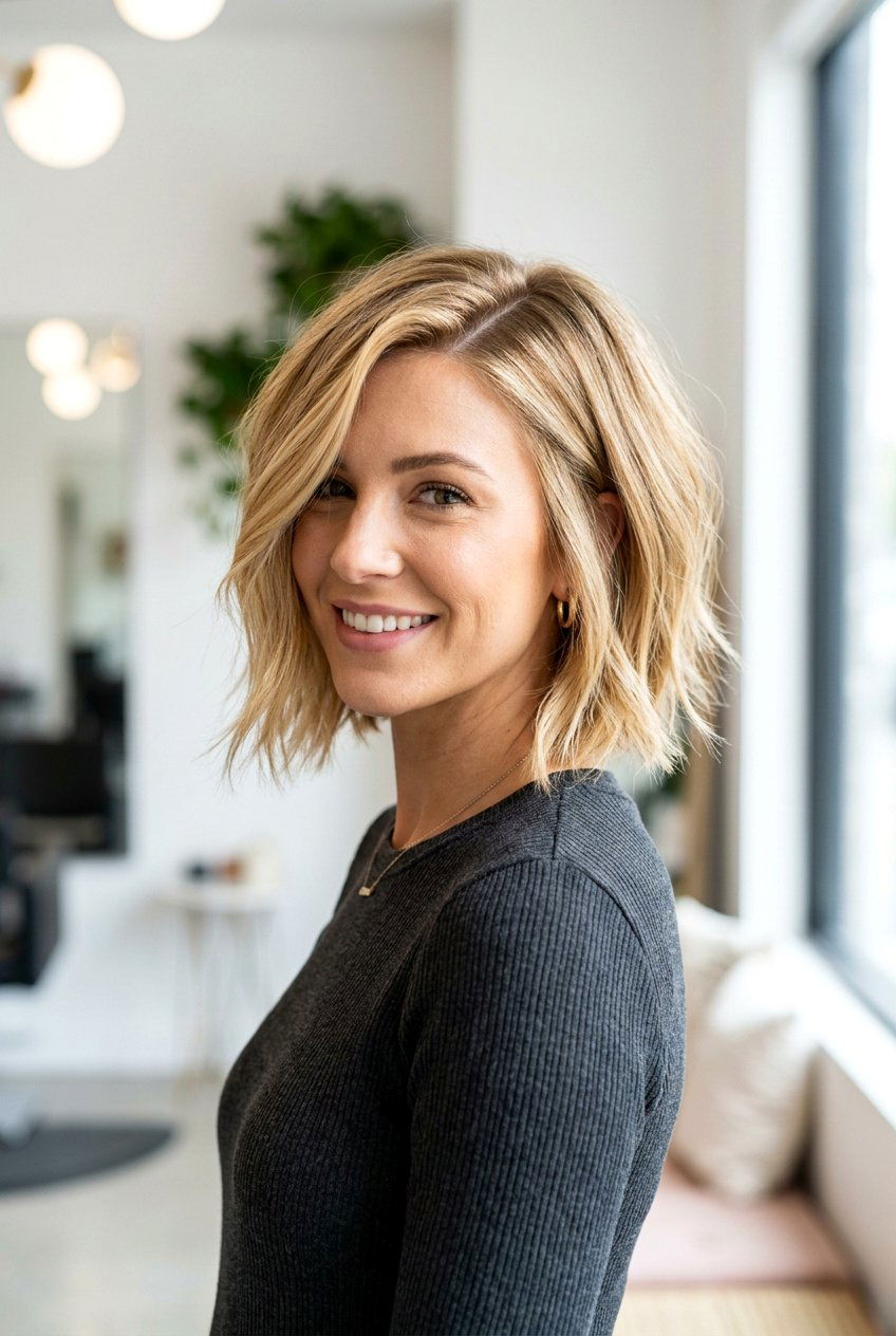 Side Parted Razor Cut Bob - 20 razor cut bob haircut - 20 razor cut bob haircut