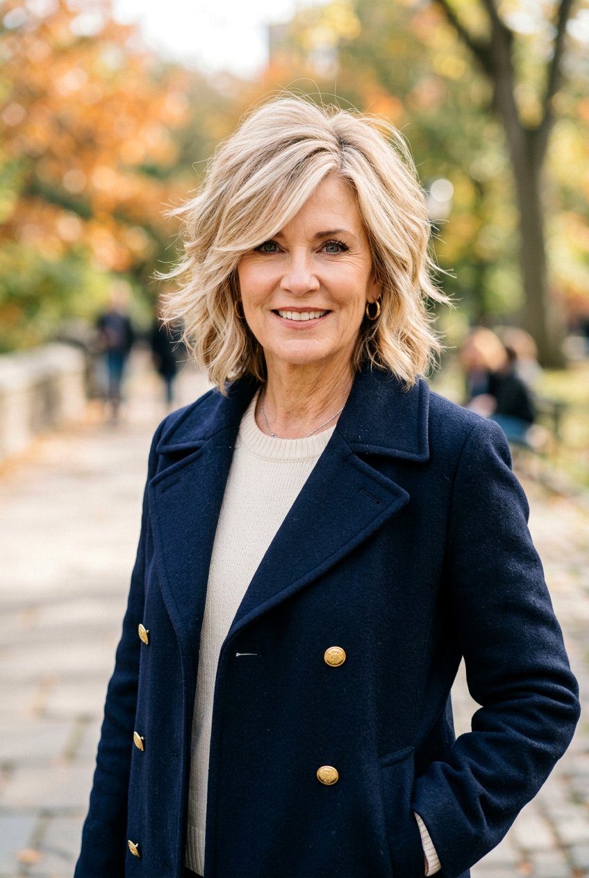 Side Parted Shag - 20 feathered shag for mature women - 20 feathered shag for mature women