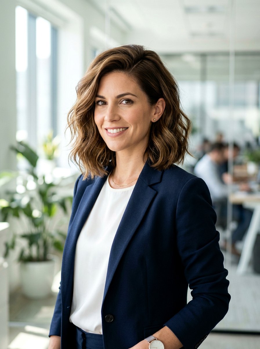 Side Parted Shoulder Length Haircut - 20 flattering haircut for diamond face women - 20 flattering haircut for diamond face women