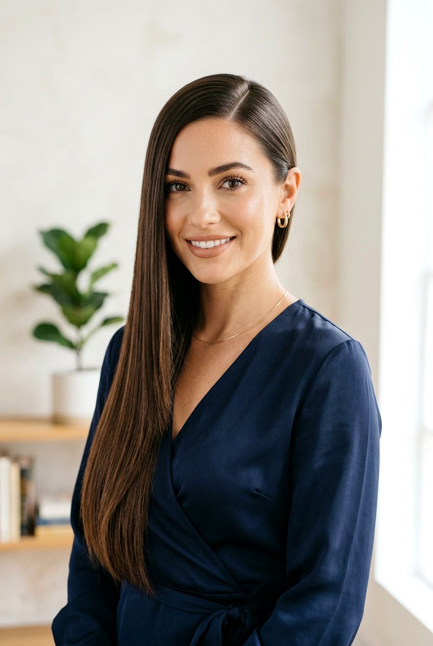 Side Parted Sleek Long Hair - 20 sophisticated hairstyles for women - 20 sophisticated hairstyles for women