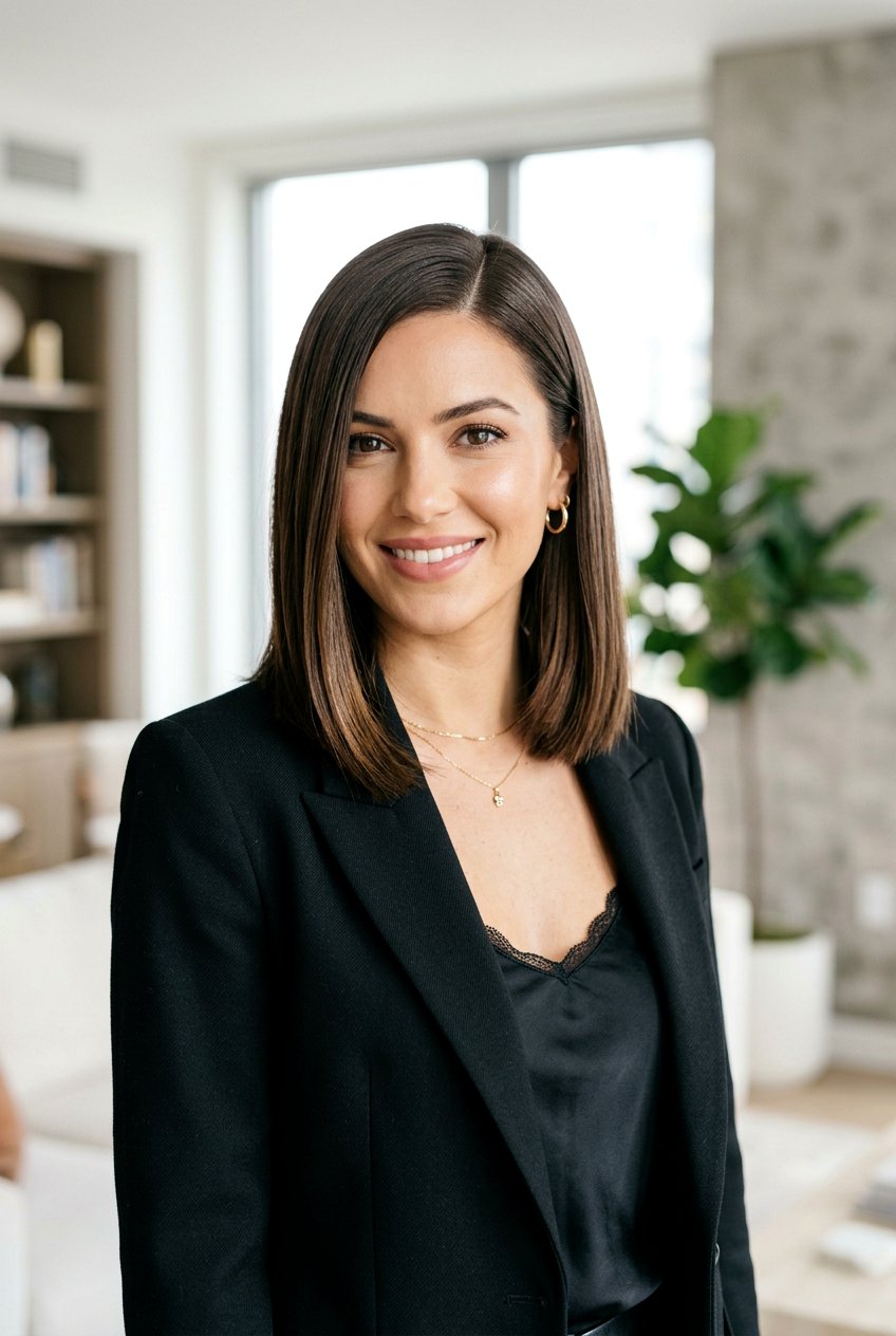 Side Parted Straight Lob - 20 polished hairstyles for women - 20 polished hairstyles for women