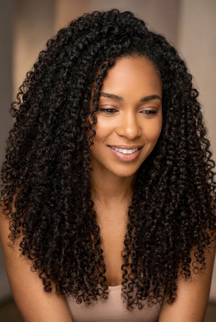Side Parted Twist Out on Long Natural Hair - 20 twist out on long natural hair - 20 twist out on long natural hair